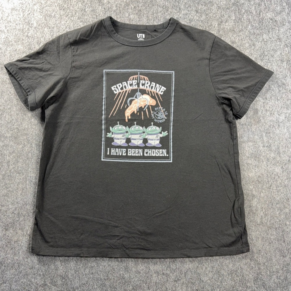 Uniqlo UT Pixar Toy Story Alien Space Crane Women's XL Graphic T-Shirt Gray